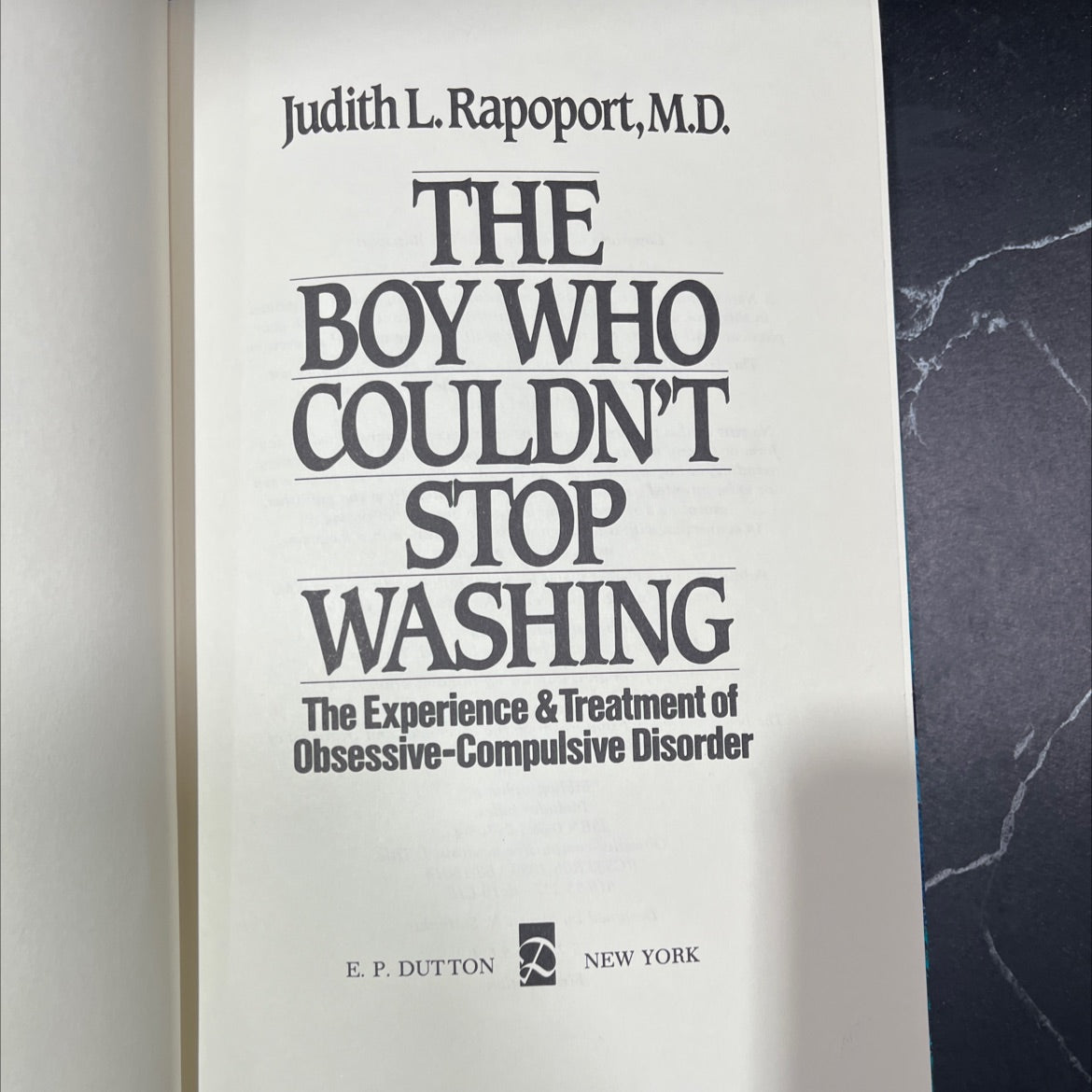 the boy who couldn't stop washing book, by Judith L. Rapoport, 1989 Hardcover image 2