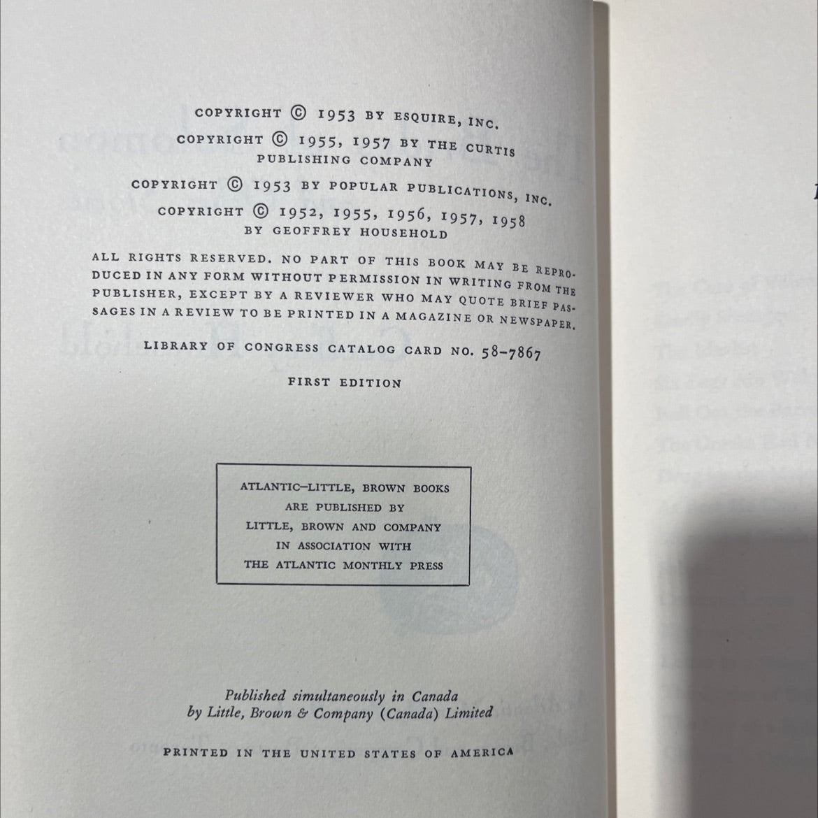 the brides of solomon and other stories book, by geoffrey household, 1958 Hardcover image 3