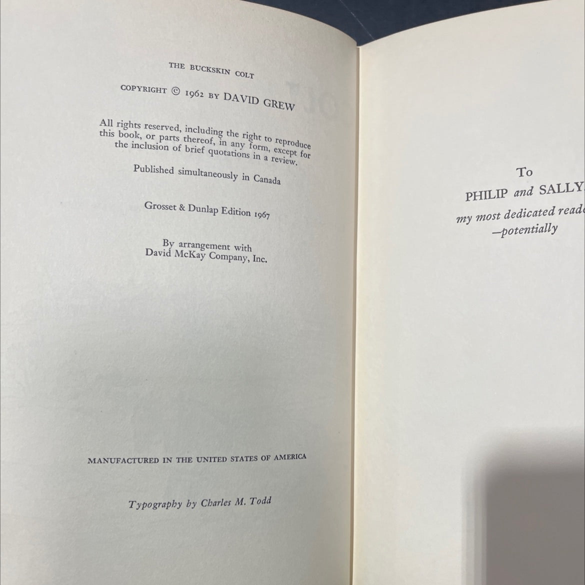 the buckskin colt book, by david grew, 1967 Hardcover image 3