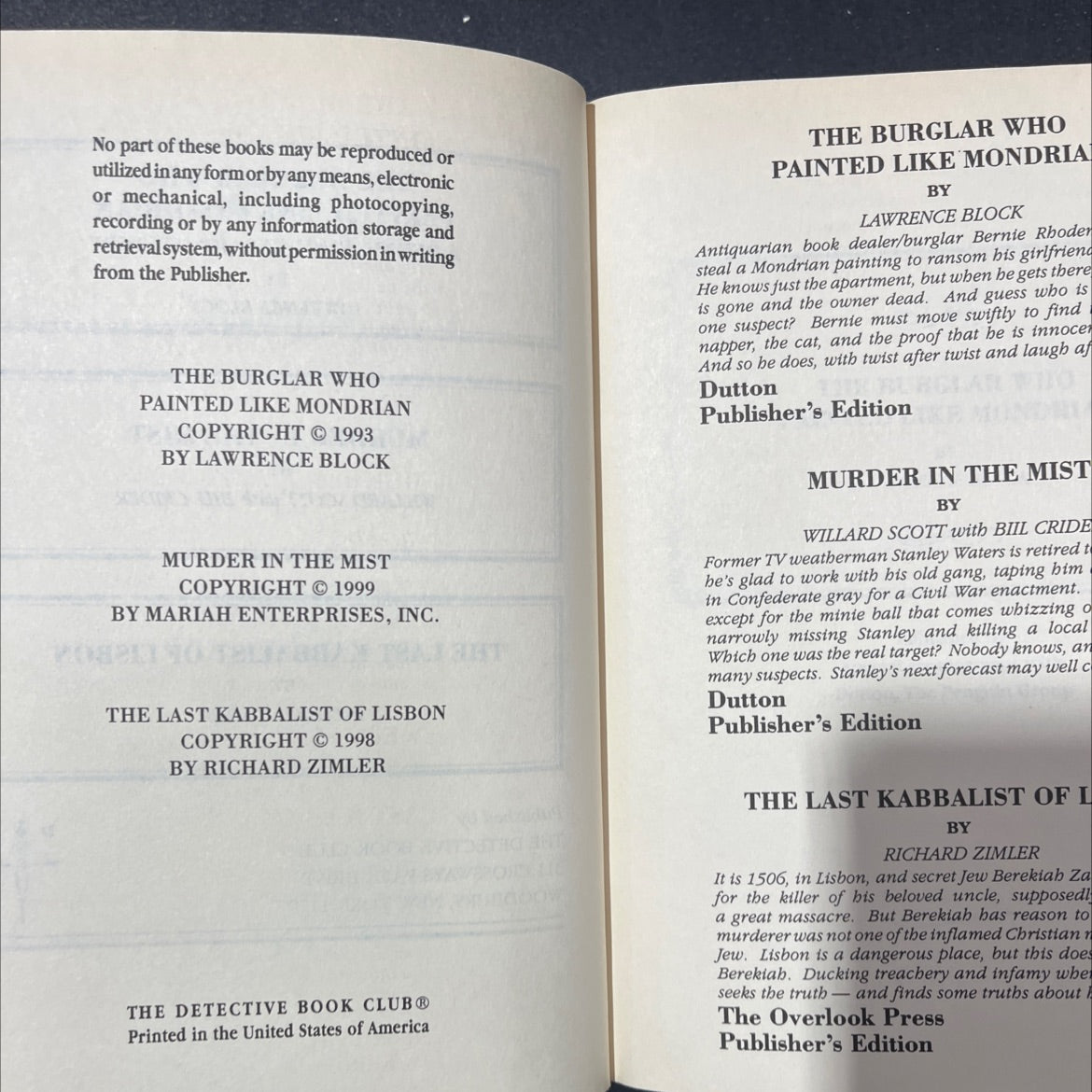 the burglar who painted like mondrian book, by lawrence block, 1993 Hardcover image 3