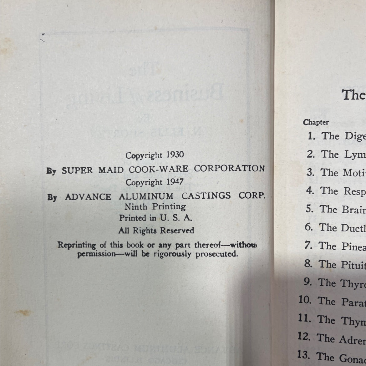 the business of living book, by n. ellis shorten, 1947 Hardcover image 3