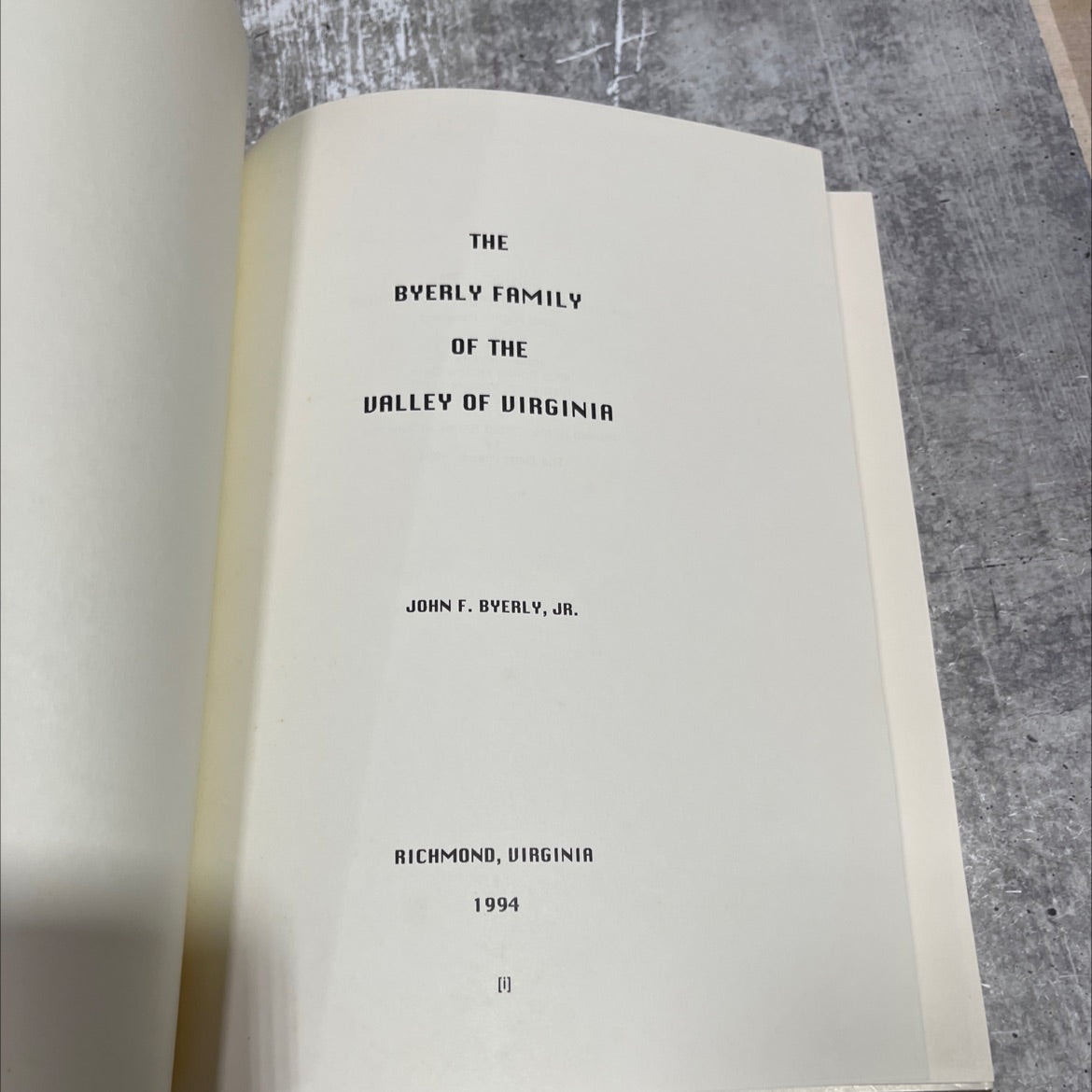 the byerly family of the valley of virginia book, by john f. byerly, jr., 1994 Hardcover image 2