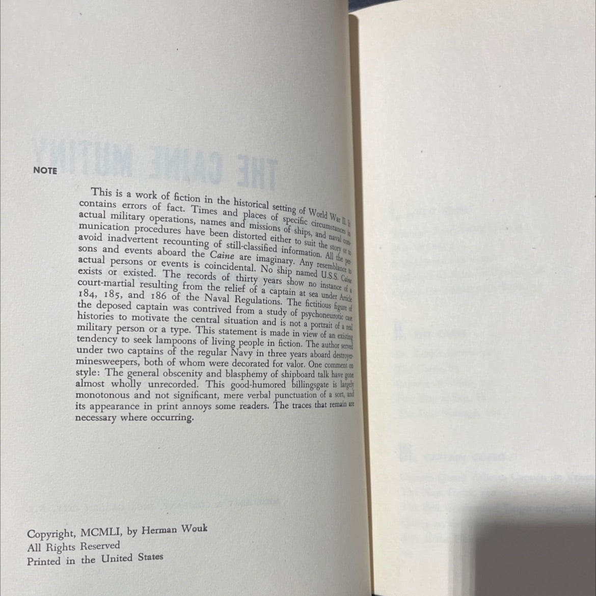 the caine mutiny a novel of world war ii book, by herman wouk, 1951 Hardcover image 3