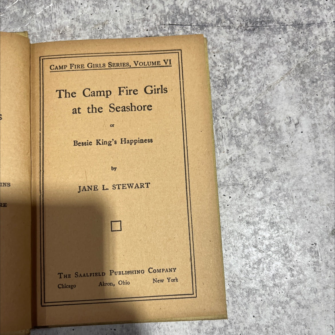 the camp fire girls at the seashore or bessie king's happiness book, by jane l. stewart, 1914 Hardcover image 2