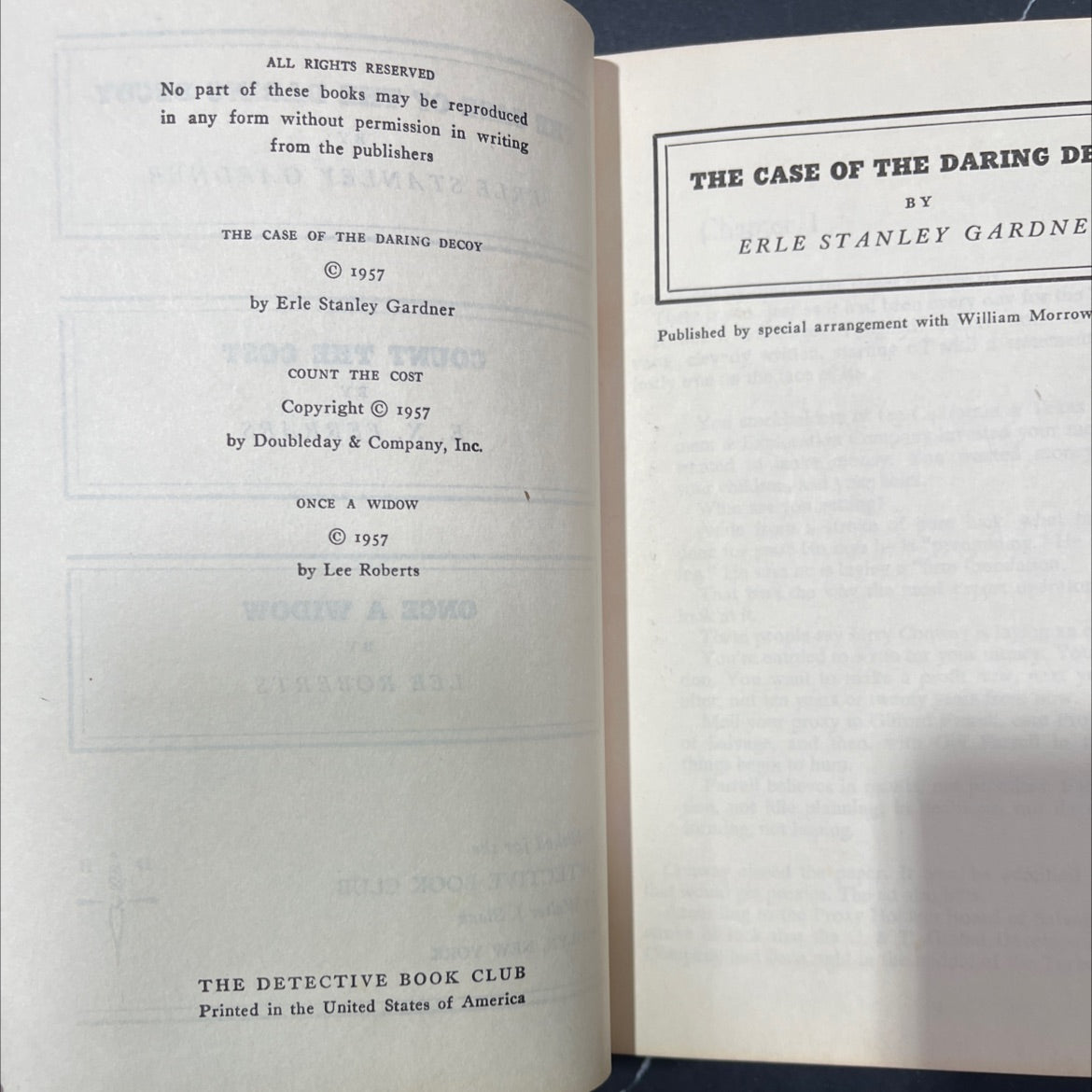 the case of the daring decoy book, by erle stanley gardner, 1957 Hardcover image 3
