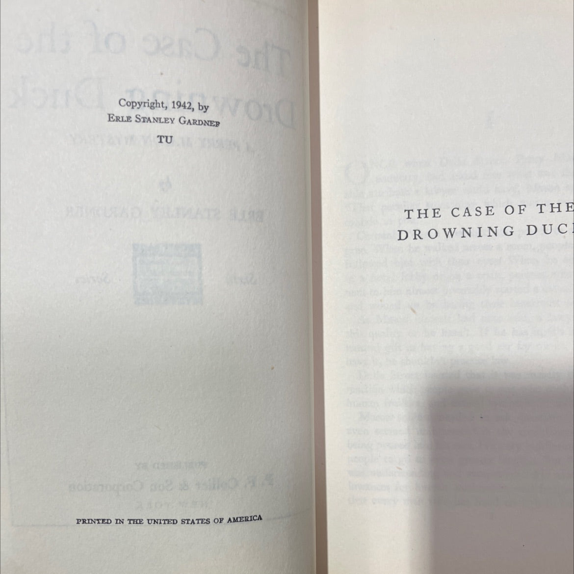 the case of the drowning duck book, by erle stanley gardner, 1942 Hardcover image 3