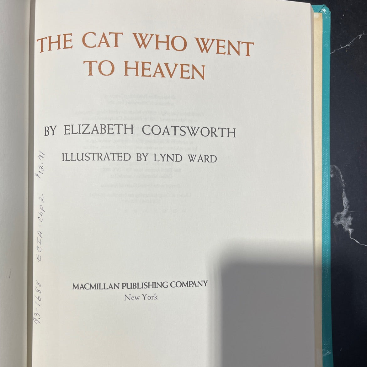the cat who went to heaven book, by elizabeth coatsworth, 1958 Hardcover image 2