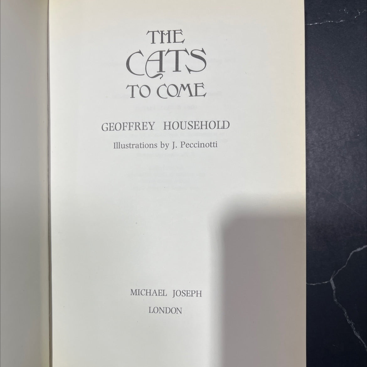 the cats to come book, by geoffrey household, 1975 Hardcover, First Edition image 2