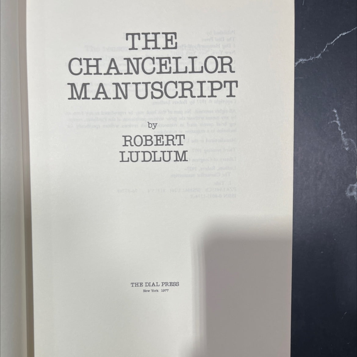 the chancellor manuscript book, by robert ludlum, 1977 Hardcover image 2