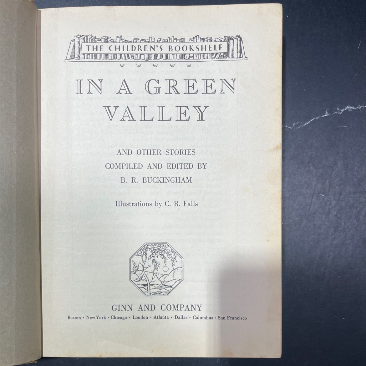 the children's bookshelf in a green valley and other stories book, by b. r. buckingham, 1934 Hardcover image 2