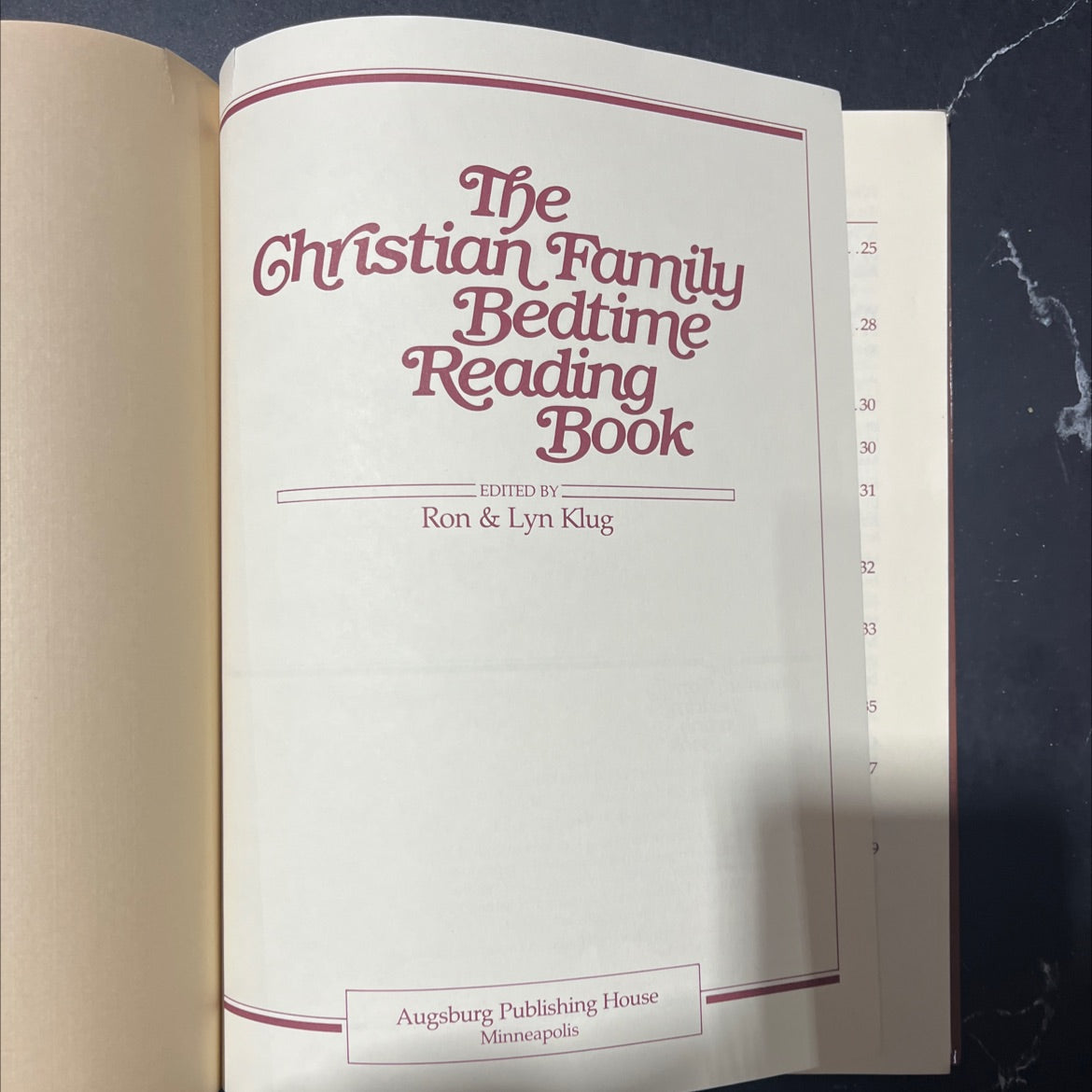 the christian family bedtime reading book book, by Ron & Lyn Klug, 1982 Hardcover image 2