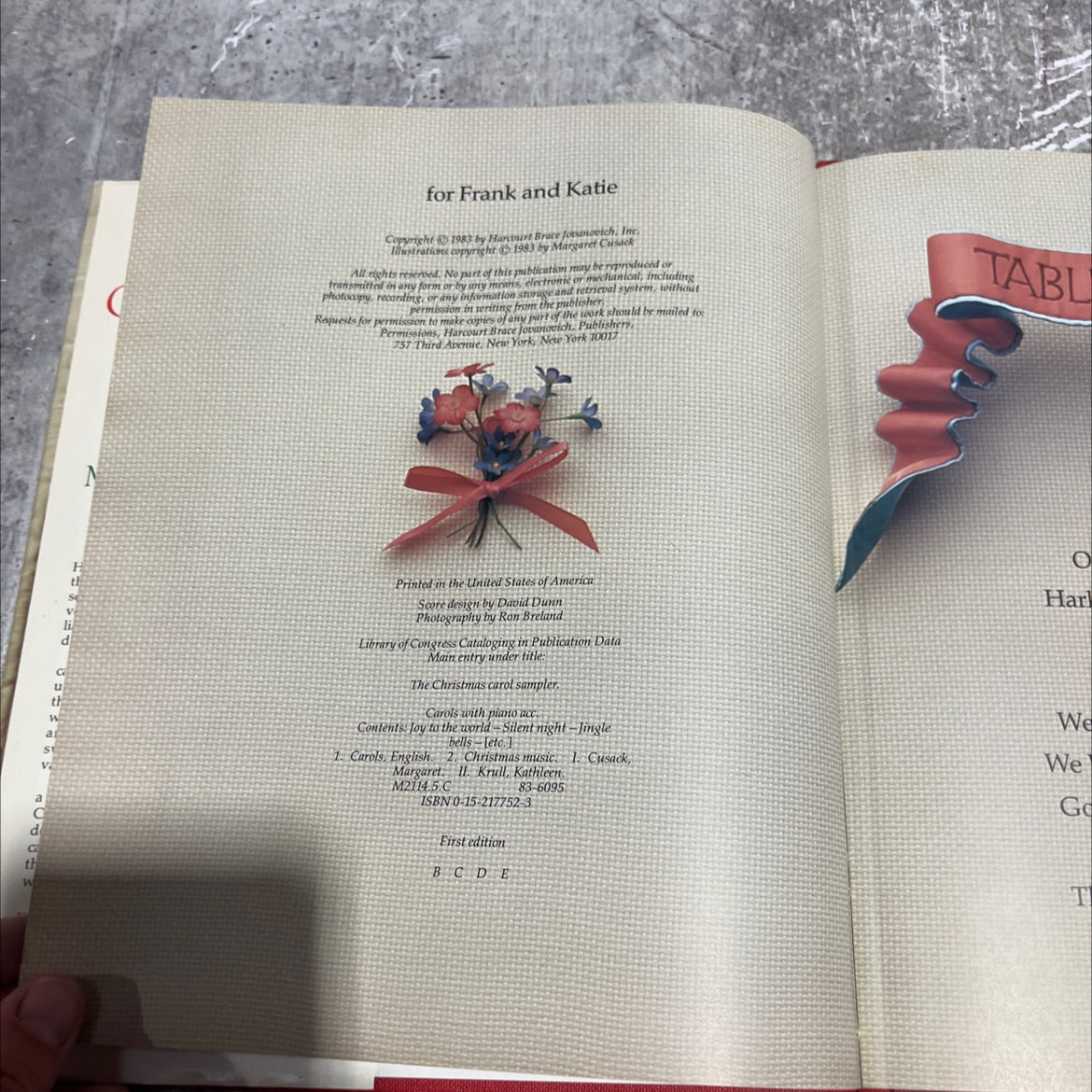 the christmas carol sampler book, by margaret cusack, 1983 Hardcover image 3