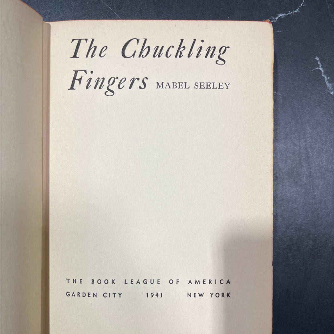 the chuckling fingers book, by mabel seeley, 1941 Hardcover image 2