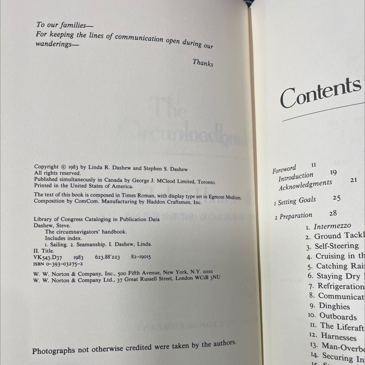 the circumnavigators' handbook book, by Steve Dashew, Linda Dashew, 1983 Hardcover image 3