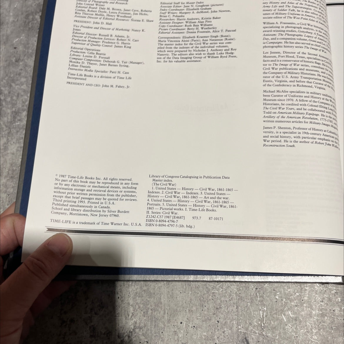 the civil war master index book, by editors of time-life books, 1993 Hardcover image 3