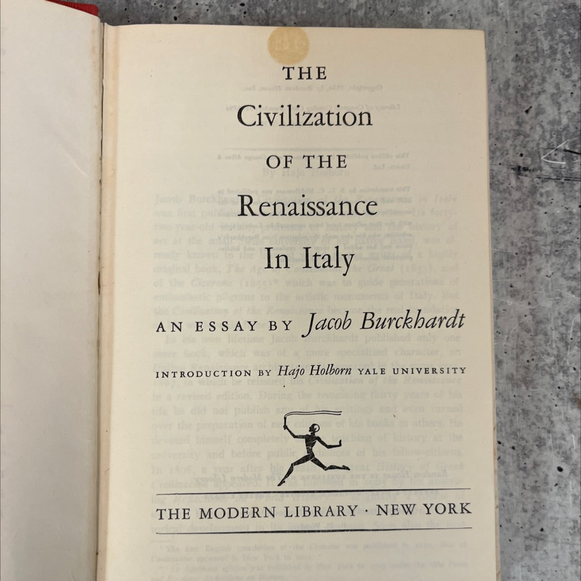 the civilization of the renaissance in italy book, by Jacob Burckhardt, 1954 Hardcover, Vintage image 2