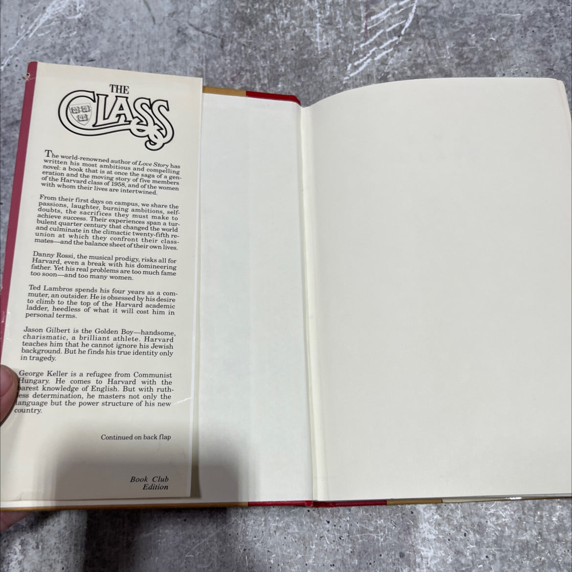 the class book, by erich segal, 1985 Hardcover image 4