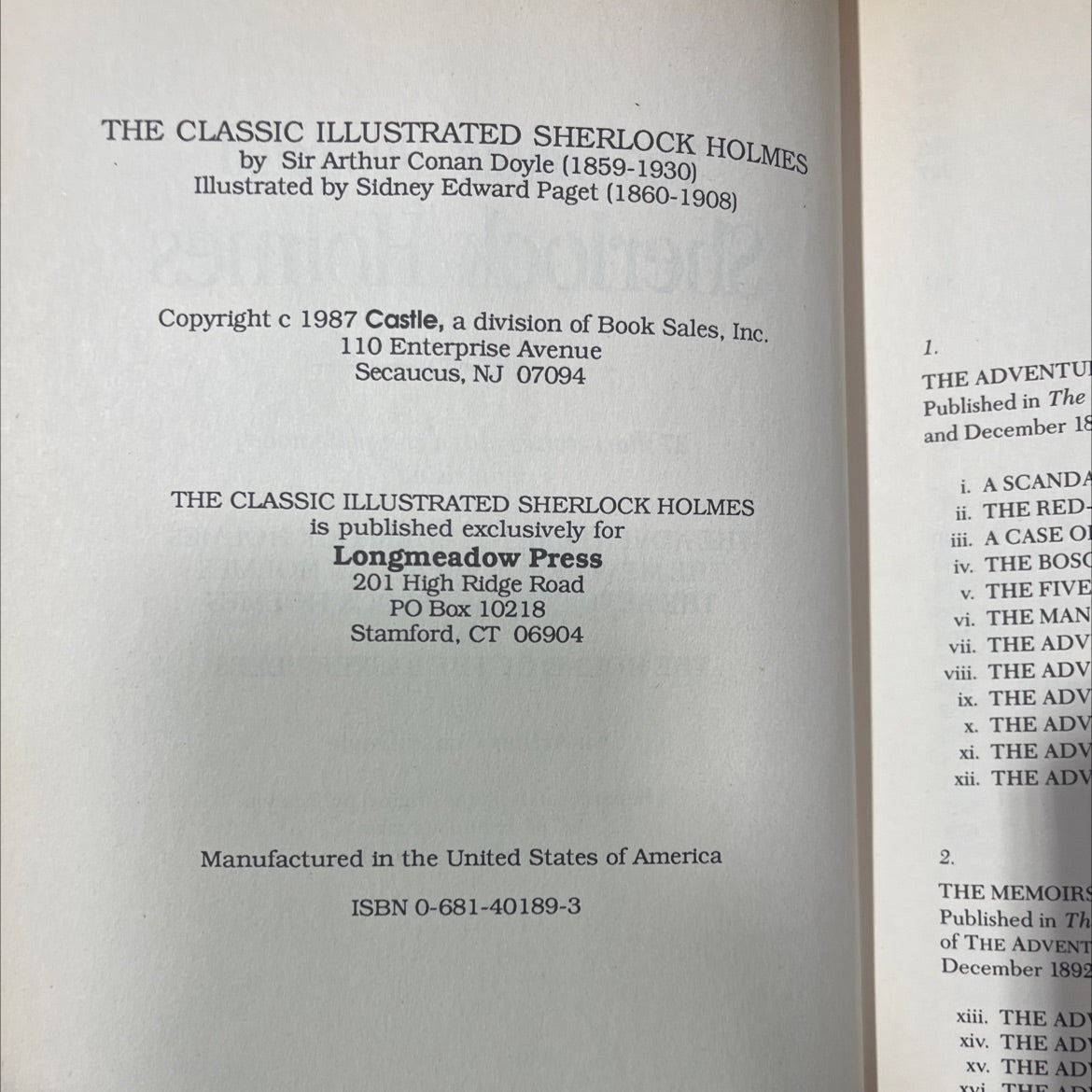 the classic illustrated sherlock holmes book, by sir arthur conan doyle, 1987 Hardcover image 3