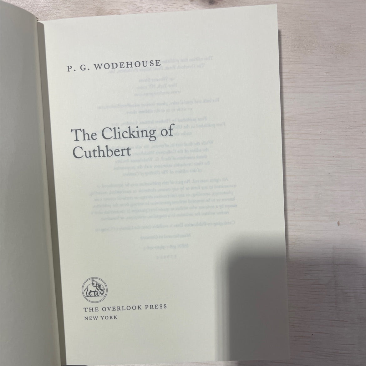 the clicking of cuthbert book, by p. g. wodehouse, 2002 Hardcover, Folio image 2