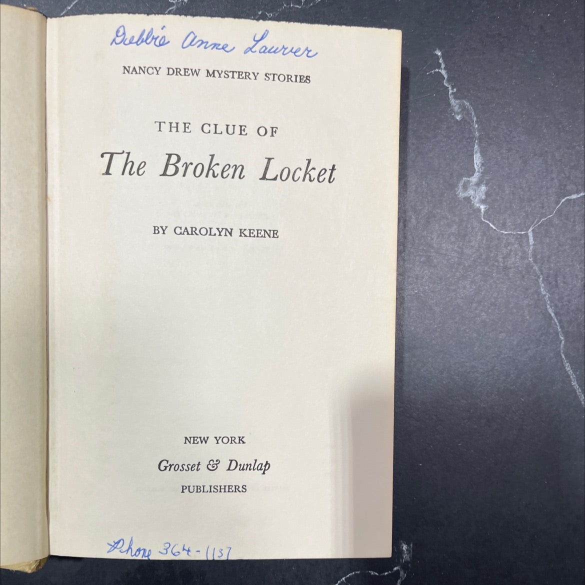 the clue of the broken locket book, by carolyn keene, 1934 Hardcover image 2