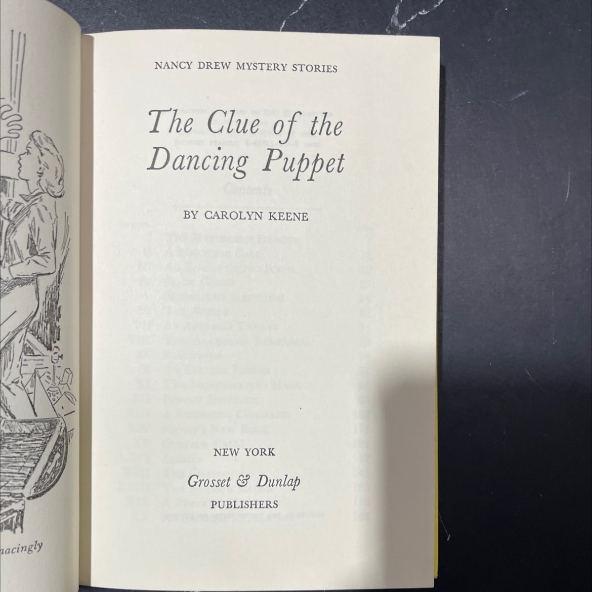 the clue of the dancing puppet book, by Carolyn Keene, 1962 Hardcover image 2