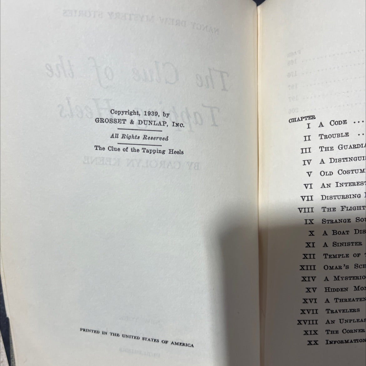 the clue of the tapping heels book, by carolyn keene, 1939 Hardcover image 3