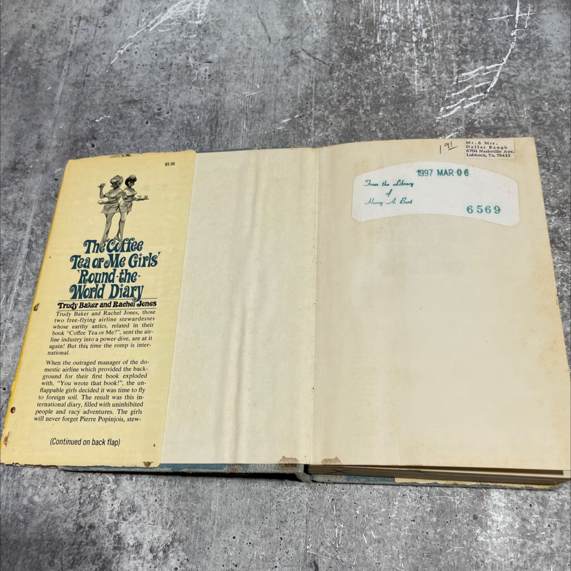 the coffee tea or me girls round-the world diary book, by Trudy Baker and Rachel Jones, 1970 Hardcover image 4