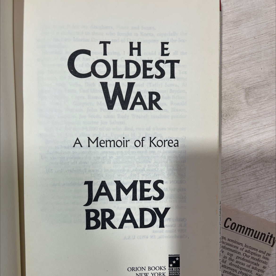 the coldest war a memoir of korea book, by modio ham james brady, 1990 Hardcover image 2