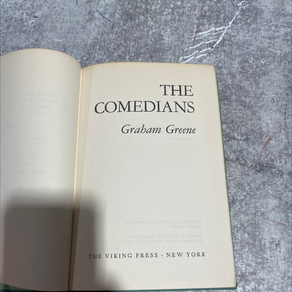 the comedians book, by Graham Greene, 1966 Hardcover image 2