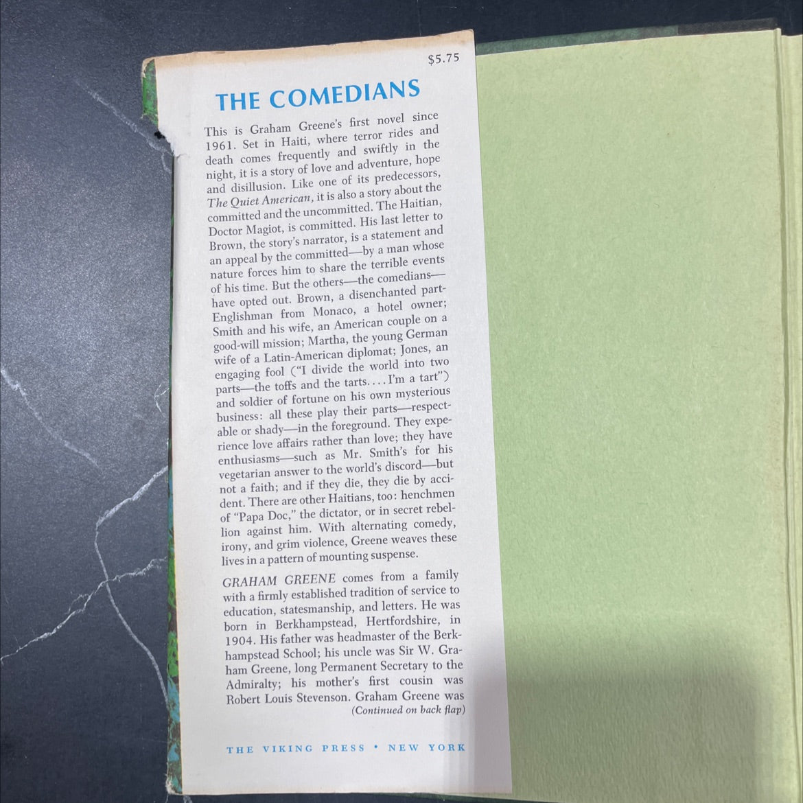 the comedians book, by Graham Greene, 1966 Hardcover image 4