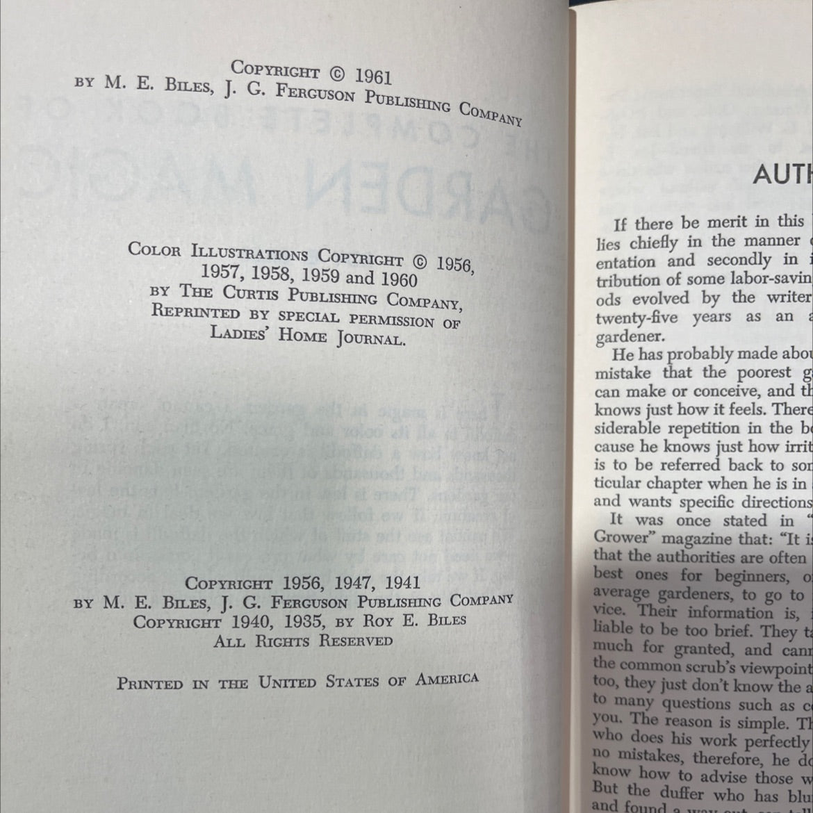 the complete book of garden magic book, by roy e. biles, 1961 Hardcover image 3