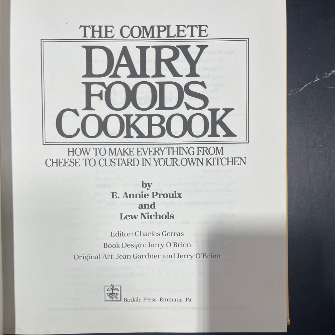 the complete dairy foods cookbook book, by E. Annie Proulx and Lew Nichols, 1982 Hardcover image 2