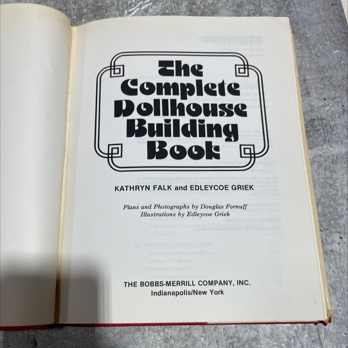 the complete dollhouse building book book, by kathryn falk and edleycoe griek, 1982 Hardcover image 2