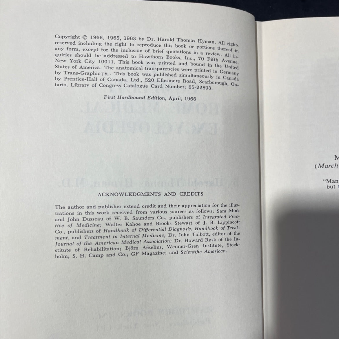 the complete home medical encyclopedia book, by harold thomas hyman, m.d., 1966 Hardcover, Vintage image 3