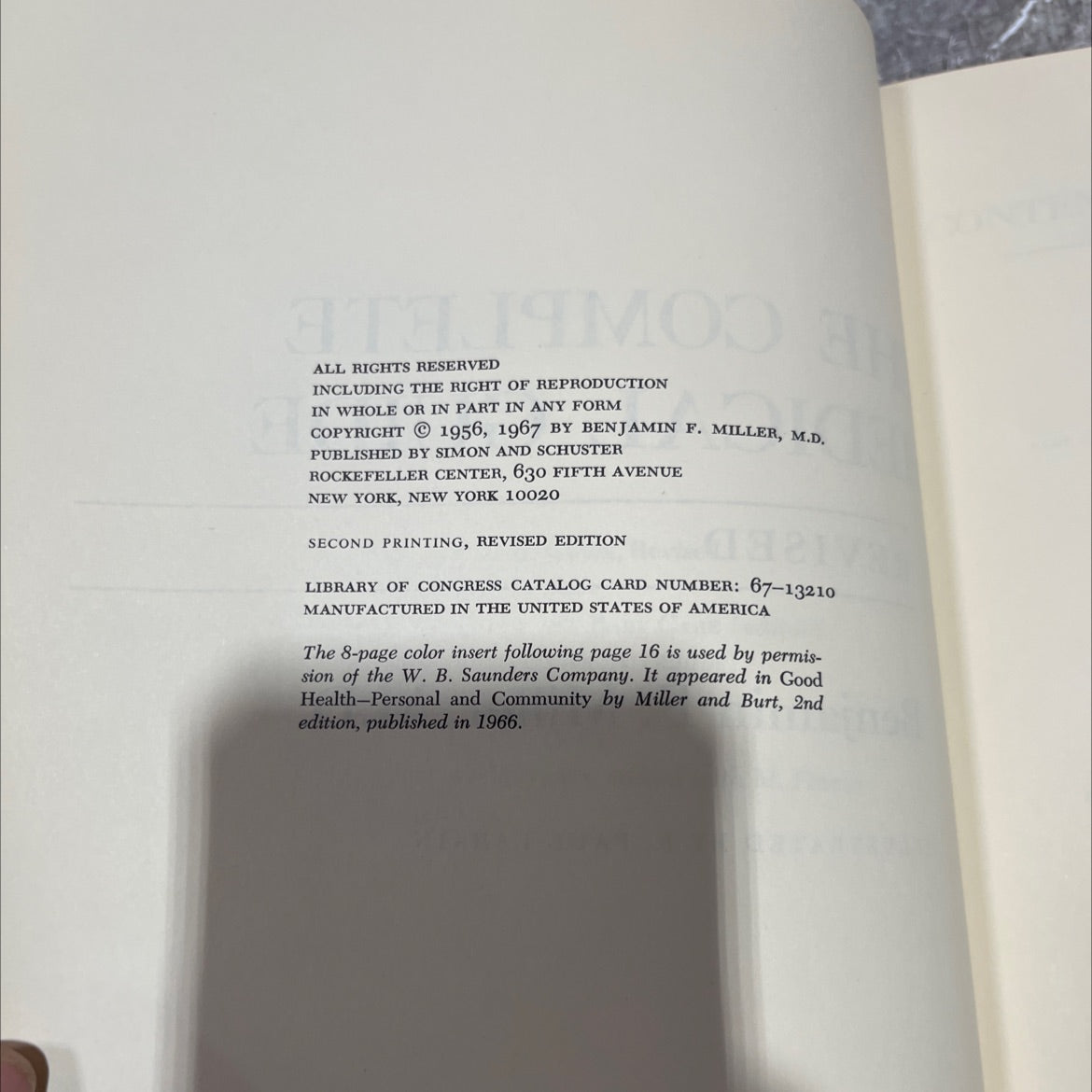 the complete medical guide revised book, by benjamin f. miller, m.d., 1967 Hardcover image 3