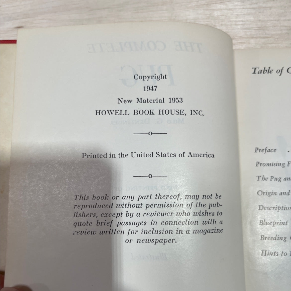 the complete pug book, by milo g. denlinger, 1961 Hardcover image 3