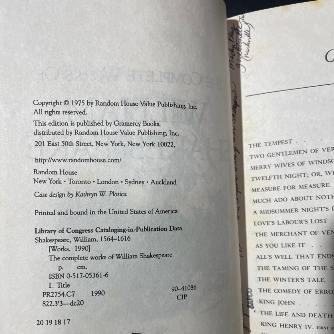 the complete works of william shakespeare book, by william shakespeare, 1990 Leather image 3