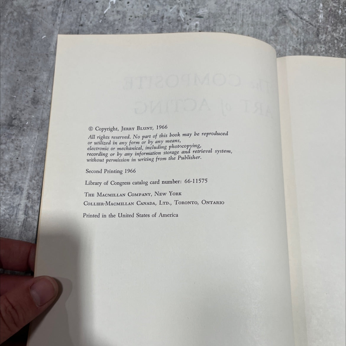 the composite art of acting book, by jerry blunt, 1966 Hardcover image 3