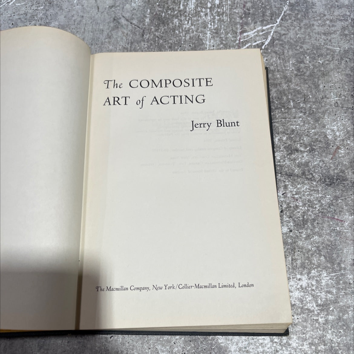 the composite art of acting book, by jerry blunt, 1966 Hardcover image 2