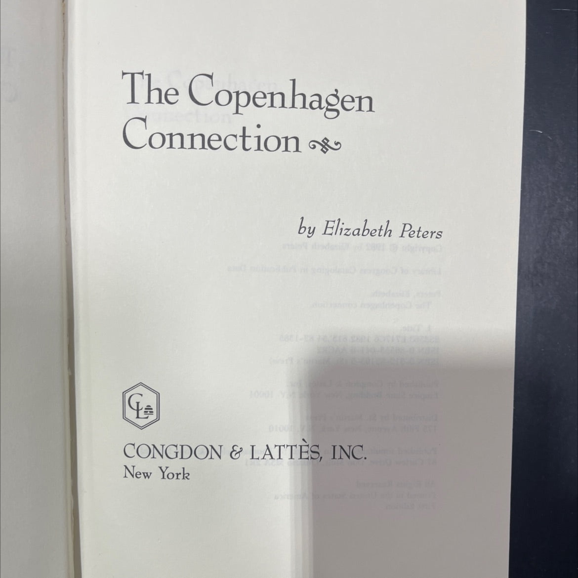 the copenhagen connection book, by elizabeth peters, 1982 Hardcover image 2
