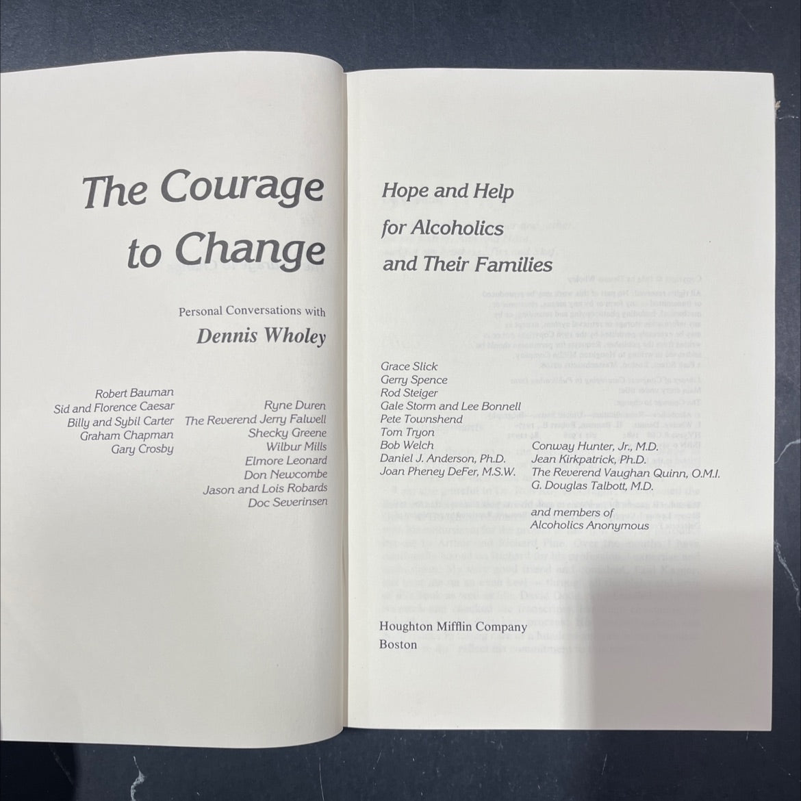 the courage to change book, by dennis wholey, 1984 Hardcover image 2