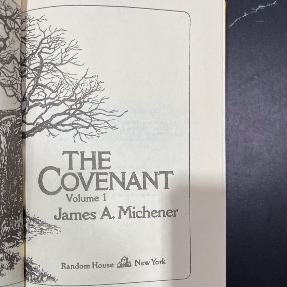 the covenant volume 1 book, by james a. michener, 1980 Hardcover