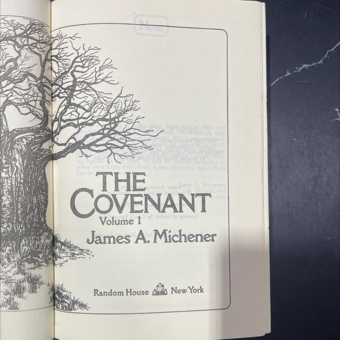 the covenant volume 1 book, by james a. michener, 1980 Hardcover image 2