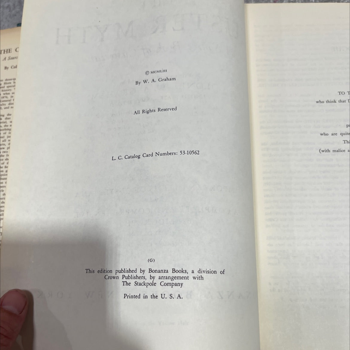 the custer myth a source book of custeriana book, by colonel w. a. graham, 1970 Hardcover image 3
