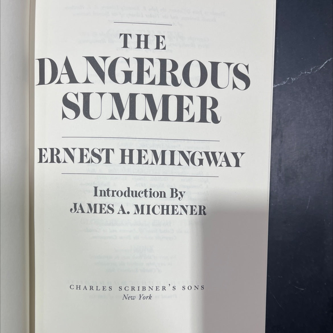 the dangerous summer book, by ernest hemingway, 1985 Hardcover image 2