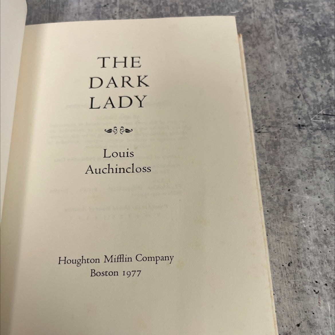 the dark lady book, by Louis Auchincloss, 1977 Hardcover image 2
