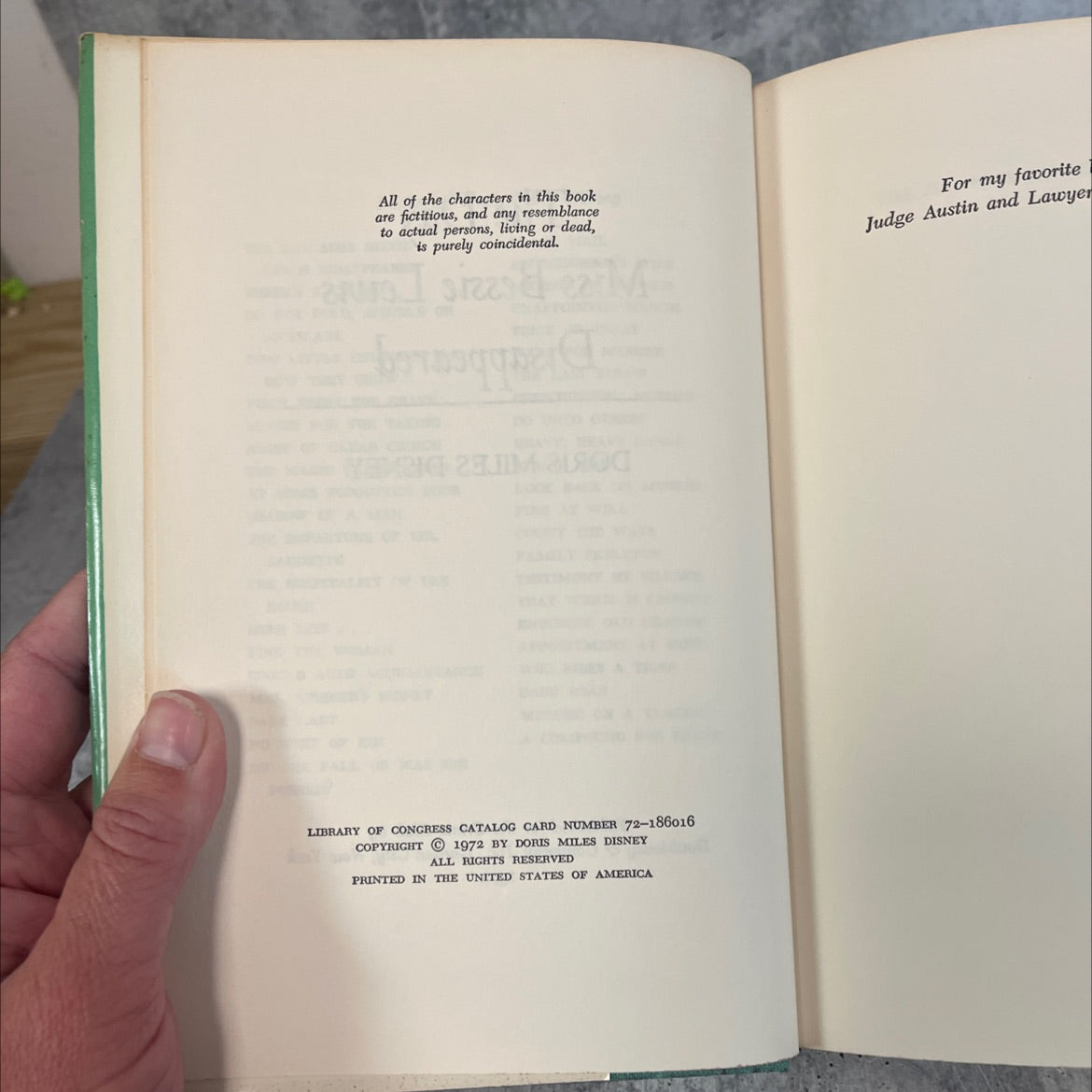 the day miss bessie lewis disappeared book, by doris miles disney, 1972 Hardcover image 3