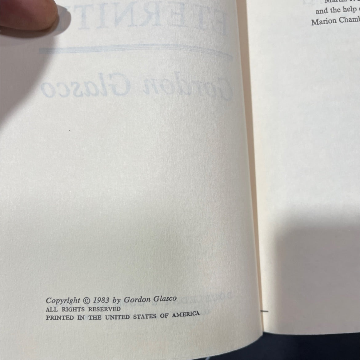 the days of eternity book, by Gordon Glasco, 1983 Hardcover image 3