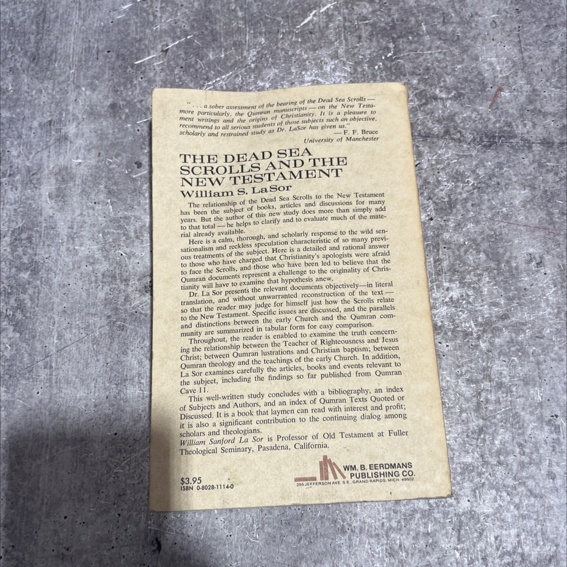 the dead sea scrolls and the new testament book, by william sanford lasor, 1972 Paperback image 4