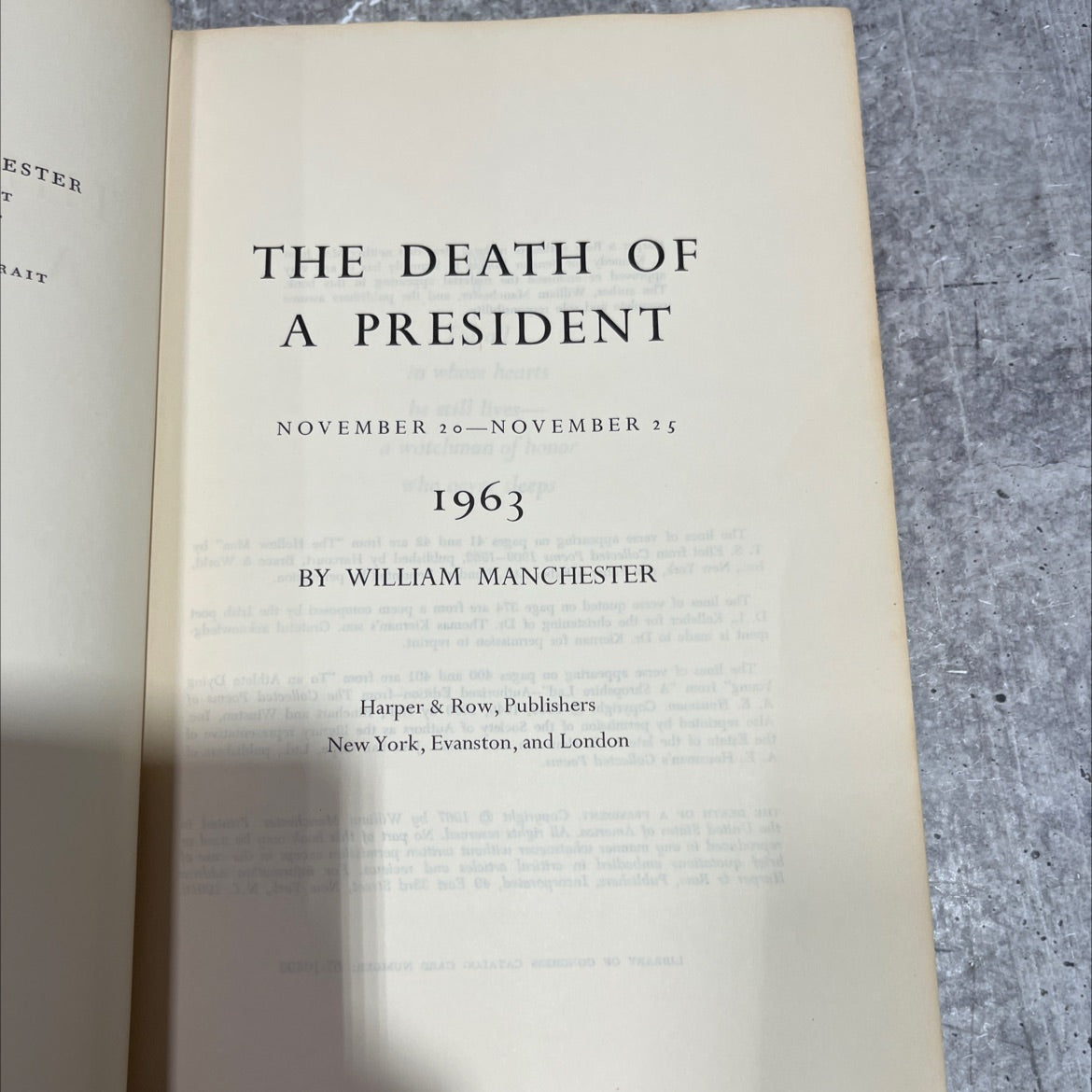 the death of a president book, by william manchester, 1967 Hardcover image 2